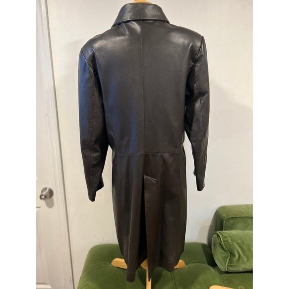 Bettina Rizzi Buenos Aires Brown Soft Long Leather Minimalist Jacket size S/M - Picture 8 of 15